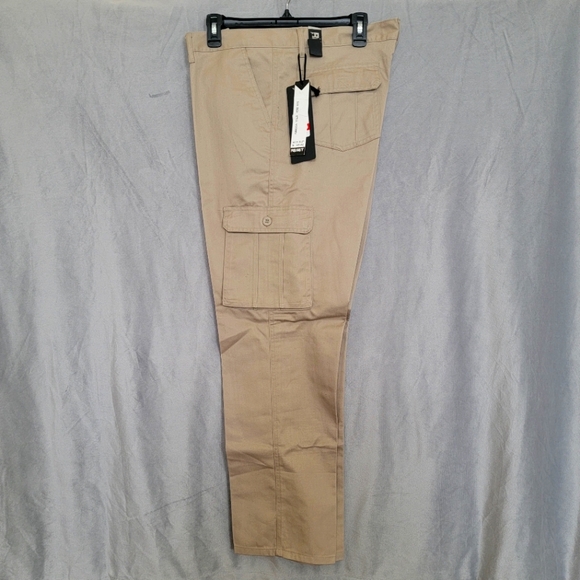 Cargo Cotton Pants, Size 38/30, Beige - Picture 2 of 7